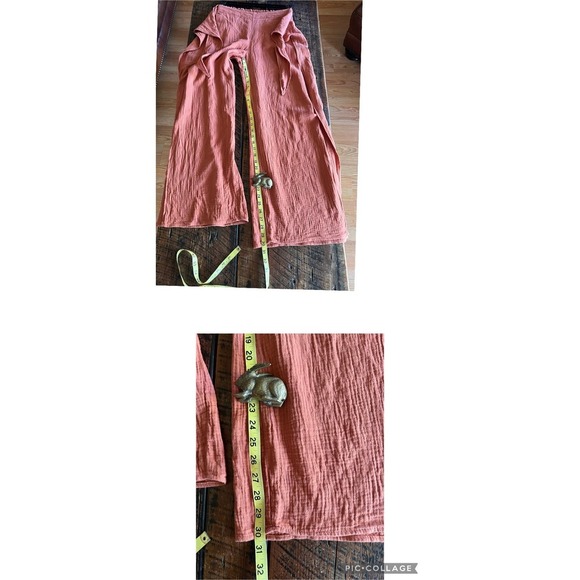 YFB Young Fabulous & Broke Palazzo Wide Leg front tie textured Boho style pants - Picture 7 of 10